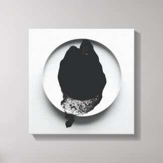 Monochrome koffiedik textuur abstracte kunst 10 canvas afdruk