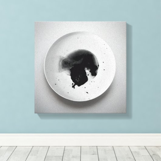 Monochrome koffiedik textuur abstracte kunst 11 canvas afdruk (Insitu (Houten vloer))