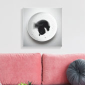 Monochrome koffiedik textuur abstracte kunst 11 canvas afdruk (Insitu (Woonkamer))