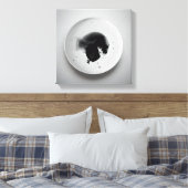 Monochrome koffiedik textuur abstracte kunst 11 canvas afdruk (Insitu (Slaapkamer))