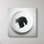 Monochrome koffiedik textuur abstracte kunst 11 canvas afdruk (Voorkant)