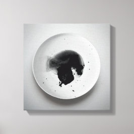 Monochrome koffiedik textuur abstracte kunst 11 canvas afdruk