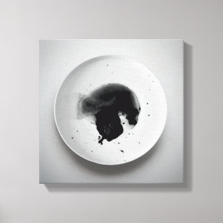 Monochrome koffiedik textuur abstracte kunst 11 canvas afdruk