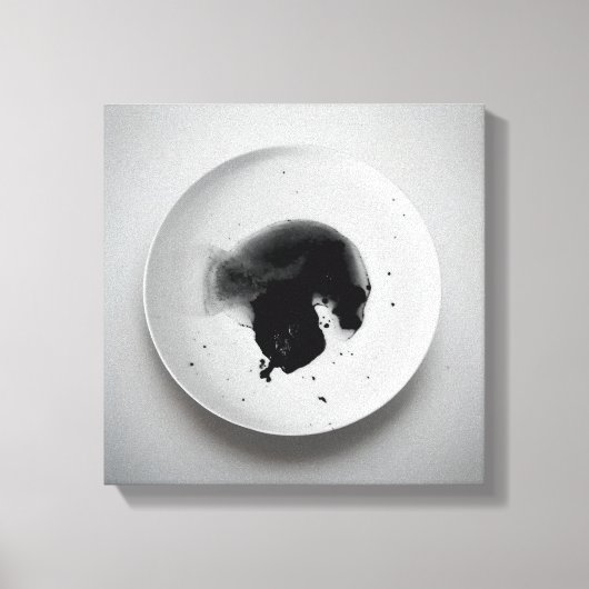 Monochrome koffiedik textuur abstracte kunst 11 canvas afdruk (Voorkant)