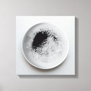 Monochrome koffiedik textuur abstracte kunst 12 canvas afdruk