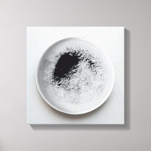 Monochrome koffiedik textuur abstracte kunst 12 canvas afdruk (Voorkant)