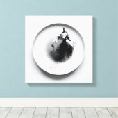 Monochrome koffiedik textuur abstracte kunst 13 canvas afdruk (Insitu (Houten vloer))