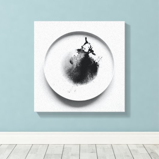 Monochrome koffiedik textuur abstracte kunst 13 canvas afdruk (Insitu (Houten vloer))