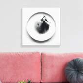 Monochrome koffiedik textuur abstracte kunst 13 canvas afdruk (Insitu (Woonkamer))