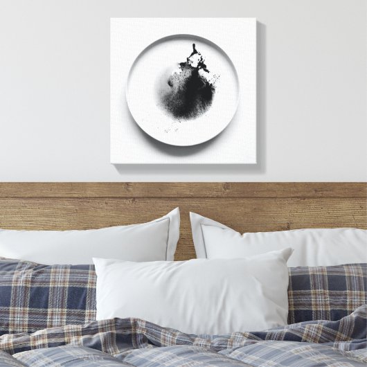 Monochrome koffiedik textuur abstracte kunst 13 canvas afdruk (Insitu (Slaapkamer))