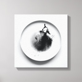 Monochrome koffiedik textuur abstracte kunst 13 canvas afdruk