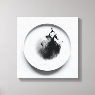 Monochrome koffiedik textuur abstracte kunst 13 canvas afdruk