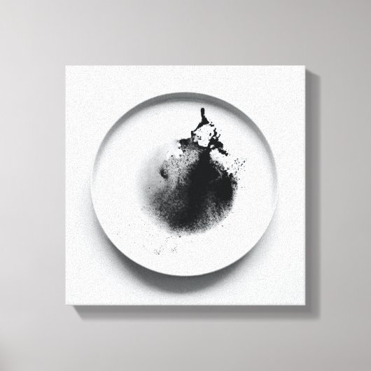 Monochrome koffiedik textuur abstracte kunst 13 canvas afdruk (Voorkant)