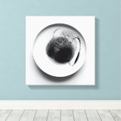 Monochrome koffiedik textuur abstracte kunst 14 canvas afdruk (Insitu (Houten vloer))