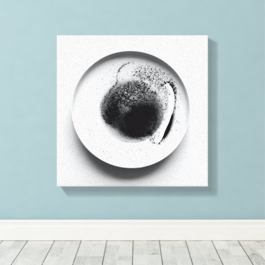 Monochrome koffiedik textuur abstracte kunst 14 canvas afdruk (Insitu (Houten vloer))