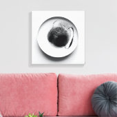 Monochrome koffiedik textuur abstracte kunst 14 canvas afdruk (Insitu (Woonkamer))