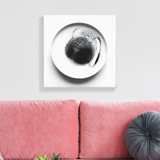 Monochrome koffiedik textuur abstracte kunst 14 canvas afdruk (Insitu (Woonkamer))