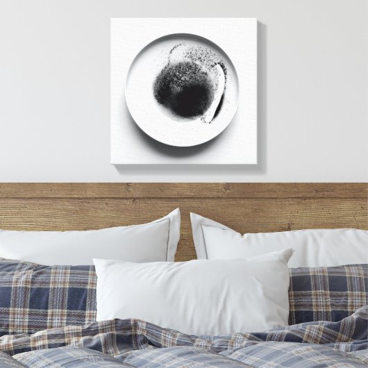 Monochrome koffiedik textuur abstracte kunst 14 canvas afdruk (Insitu (Slaapkamer))