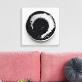 Monochrome koffiedik textuur abstracte kunst 15 canvas afdruk (Insitu (Woonkamer))