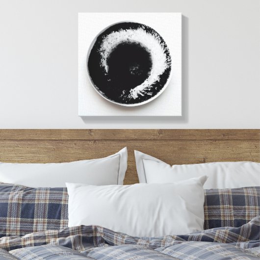 Monochrome koffiedik textuur abstracte kunst 15 canvas afdruk (Insitu (Slaapkamer))