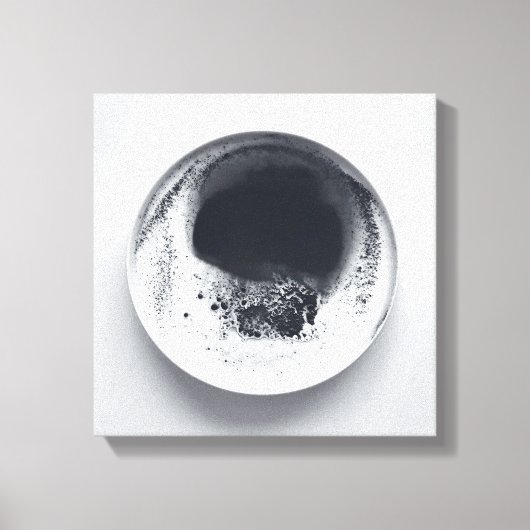 Monochrome koffiedik textuur abstracte kunst 16 canvas afdruk (Voorkant)