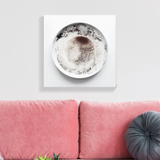 Monochrome koffiedik textuur abstracte kunst 17 canvas afdruk (Insitu (Woonkamer))