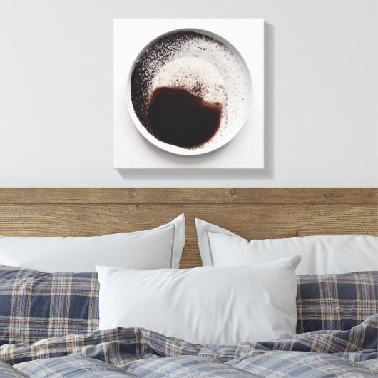Monochrome koffiedik textuur abstracte kunst 18 canvas afdruk (Insitu (Slaapkamer))