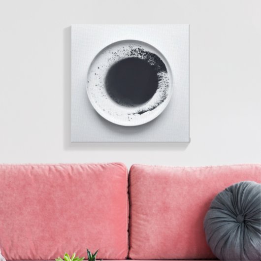 Monochrome koffiedik textuur abstracte kunst 1 canvas afdruk (Insitu (Woonkamer))