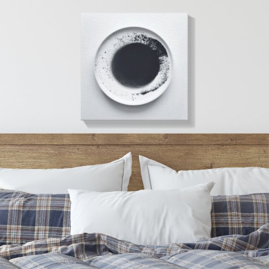Monochrome koffiedik textuur abstracte kunst 1 canvas afdruk (Insitu (Slaapkamer))