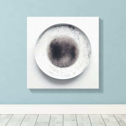 Monochrome koffiedik textuur abstracte kunst 3 canvas afdruk (Insitu (Houten vloer))