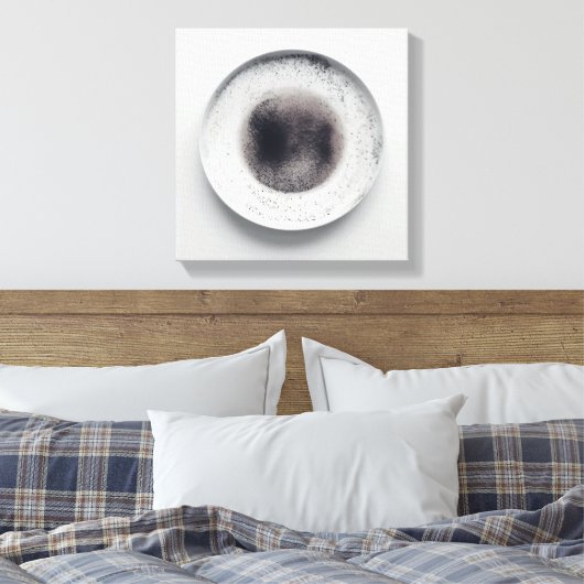 Monochrome koffiedik textuur abstracte kunst 3 canvas afdruk (Insitu (Slaapkamer))