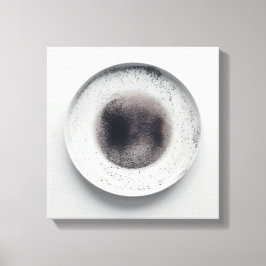 Monochrome koffiedik textuur abstracte kunst 3 canvas afdruk