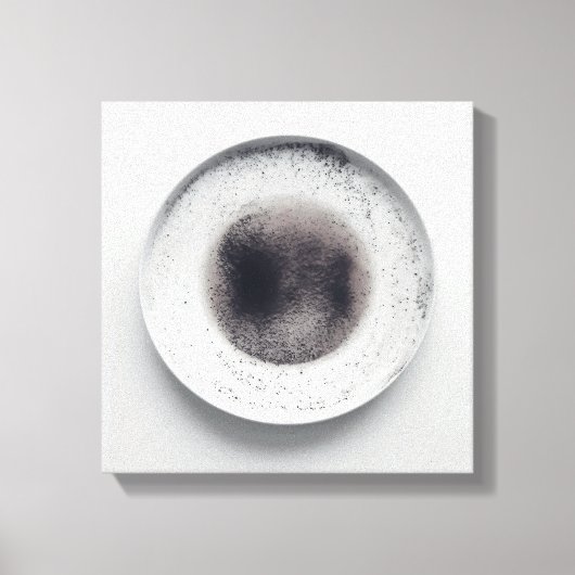 Monochrome koffiedik textuur abstracte kunst 3 canvas afdruk (Voorkant)