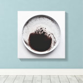 Monochrome koffiedik textuur abstracte kunst 4 canvas afdruk (Insitu (Houten vloer))