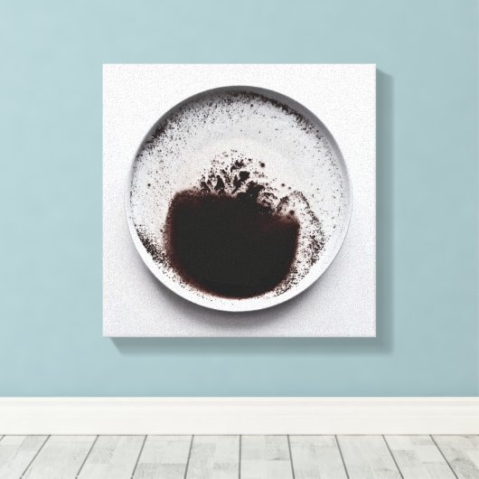 Monochrome koffiedik textuur abstracte kunst 4 canvas afdruk (Insitu (Houten vloer))