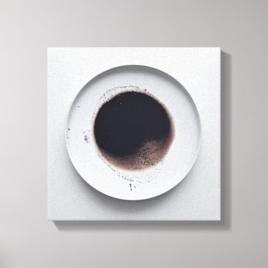 Monochrome koffiedik textuur abstracte kunst 5 canvas afdruk (Voorkant)