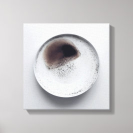 Monochrome koffiedik textuur abstracte kunst 6 canvas afdruk