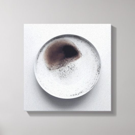 Monochrome koffiedik textuur abstracte kunst 6 canvas afdruk (Voorkant)