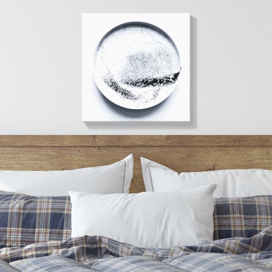 Monochrome koffiedik textuur abstracte kunst 7 canvas afdruk (Insitu (Slaapkamer))