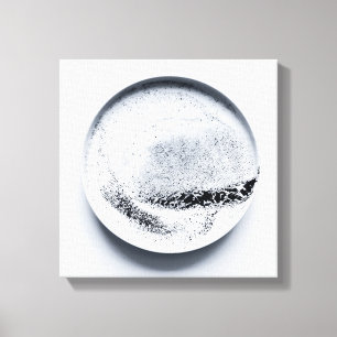 Monochrome koffiedik textuur abstracte kunst 7 canvas afdruk