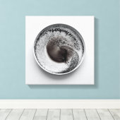 Monochrome koffiedik textuur abstracte kunst 8 canvas afdruk (Insitu (Houten vloer))