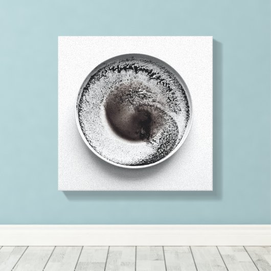 Monochrome koffiedik textuur abstracte kunst 8 canvas afdruk (Insitu (Houten vloer))