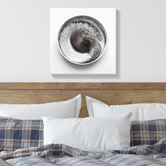 Monochrome koffiedik textuur abstracte kunst 8 canvas afdruk (Insitu (Slaapkamer))