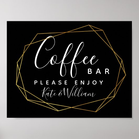 monochrome kristal geo Coffee bar station Poster (Voorkant)