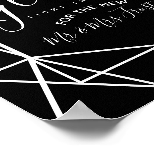 monochrome kristal geo laat liefdevolle bruiloft poster (Hoek)