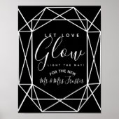 monochrome kristal geo laat liefdevolle bruiloft poster (Voorkant)