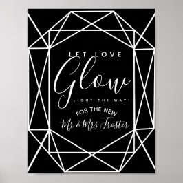 monochrome kristal geo laat liefdevolle bruiloft poster