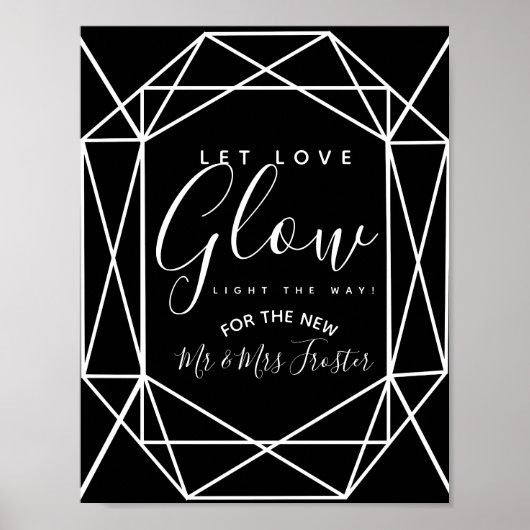 monochrome kristal geo laat liefdevolle bruiloft poster (Voorkant)