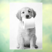 Monochrome Kunst Gouden Retriever Puppy Toiletpapi Raamsticker (Vel 3)