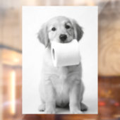 Monochrome Kunst Gouden Retriever Puppy Toiletpapi Raamsticker (Vel 2)